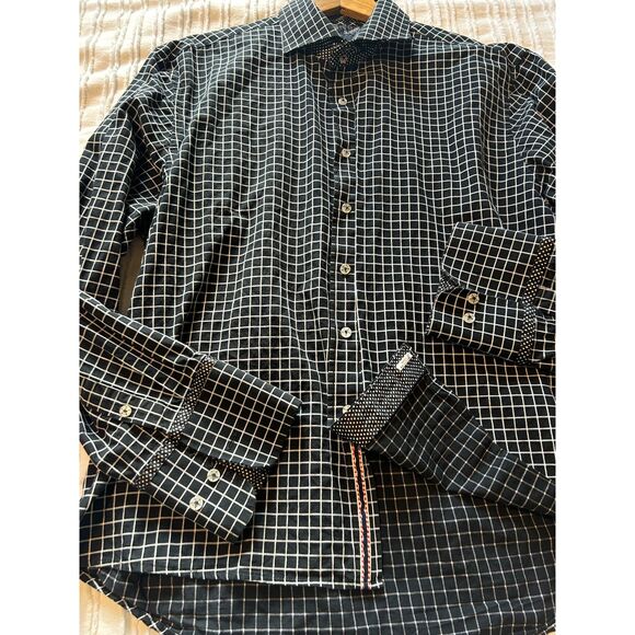 Scott Weiland Collection Mens Large Black ButtonUp Flip Cuff Spread Collar XXL - Picture 5 of 7